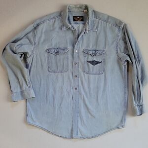 Harley-Davidson Light Blue Casual Button Down Shirt